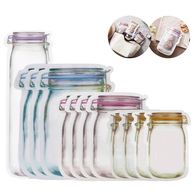 Preservation Fridge Freezing Food Storage Reusable Jar Bags Fresh Produce 28Pc
