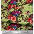 thumbnail image 3 of Soimoi Poly Georgette Fabric Geometric,Leaves & Peony Floral Printed Fabric 1 Yard 42 Inch Wide, 3 of 3