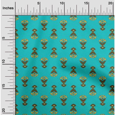 oneOone Tissu Jersey Viscose Feuilles & Floral Imprimé Bloc Tissu de Couture BTY 60 Pouces de Large
