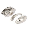 thumbnail image 1 of Unique Bargains Drawer Iron Antique Style Shell Cup Pull Handles Silver Tone 81mm Length 10pcs, 1 of 1
