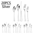 thumbnail image 1 of matoen Cutlery Set 20PCS Stainless Steel 4-person Set Fork Spoon Cutlery Set Modern Design With Edges, 1 of 2