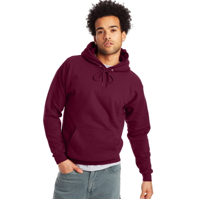 Hanes Mens EcoSmart Fleece Hoodie, 2XL, Maroon
