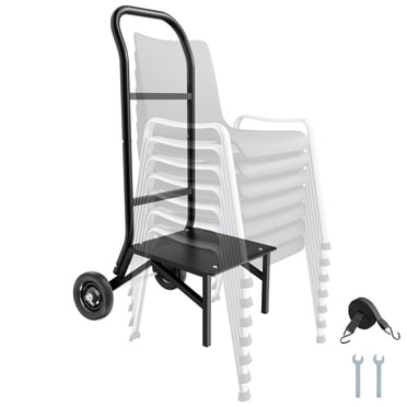 VEVOR Chariot Porte-Chaise Pliant pour 10 Chaises de 150 Lb, Chaise Poussée, Poupée