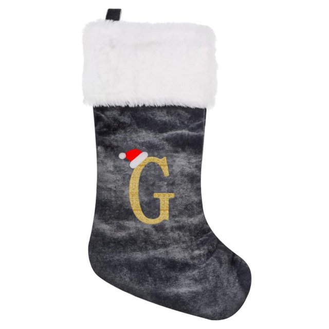SUTENGDA 20 Inches Monogram Christmas Stockings Red Velvet with White Super Soft Plush Cuff Embroidered Xmas Stockings Classic Personalized Stocking Decorations for Family Holiday Season