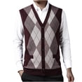 thumbnail image 3 of RKSTN Mens Sweater Vest Wool Blend Color Block Fashionable Sleeveless V Neck Button Up Cardigan Knit Sweater Minimalist Cardigan Spring Fall Versatile Coat Outfits, 3 of 8