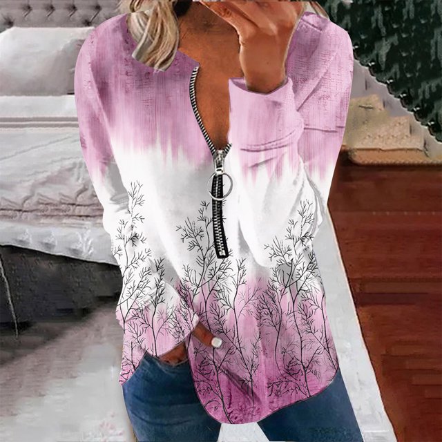 Chandails à Capuchon Mode pour Femmes 2023 Hauts Automne Manches Longues Chandail Ample Chemise Chic Décontractée Chandails à Col Rond pour Dames Rabais de 50 % Liquidation Costumes d'Halloween/Noël