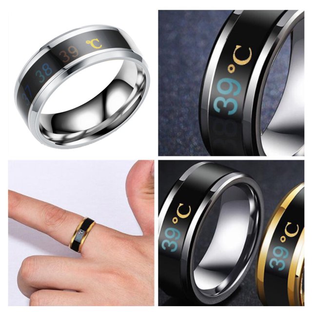 Couple Rings Delicate Ring Smart Sensor Body Temperature Smart Sensor Body Temperature Small Lightness Finger Jewelry Wedding Women Engagement Silver 7#