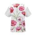 thumbnail image 5 of LOVZFMLL Hauts d'Été pour Femmes Femmes Mode Été Pli Imprimé Régulier Femmes Manches Courtes Col en V Bouton Haut, 5 of 5
