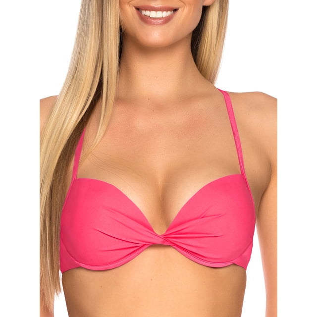 RELLECIGA Women's Push Up Bikini Top Twist Front Underwire Bathing Suit