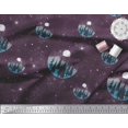 thumbnail image 2 of Soimoi Satin Silk Fabric Tree,Moon & Sacred Geometry Galaxy Fabric Prints By Yard 42 Inch Wide, 2 of 3