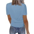 thumbnail image 3 of Jsaierl Ribbed Knit Tank Tops for Women Solid Color Notched V Neck Short Sleeve Shirts Daily Going Out Basic Tees Tops, 3 of 6