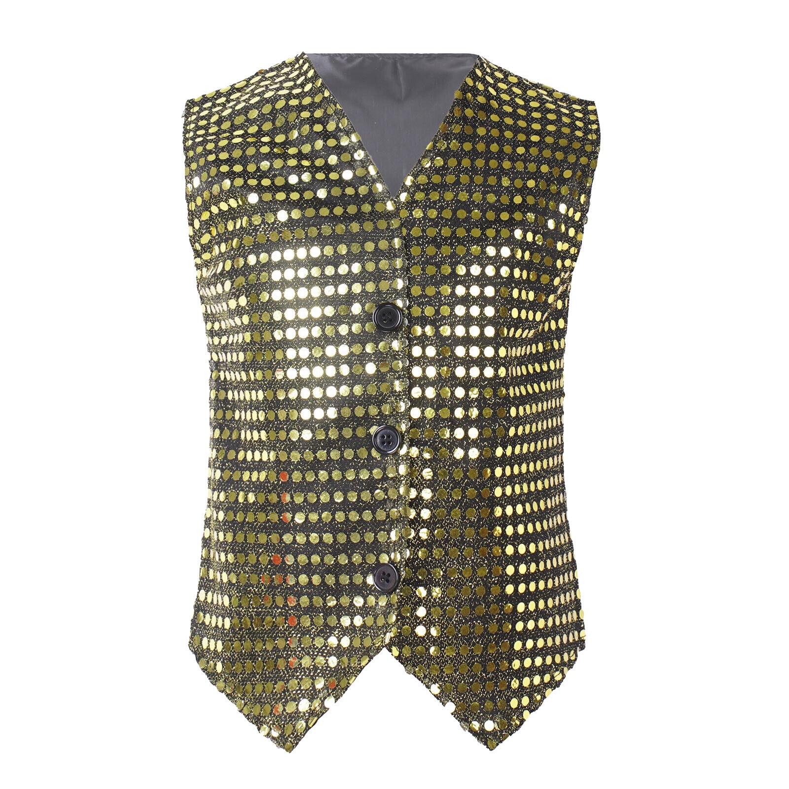2025 Garçons Hauts Garçons Haut Décontracté Garçons Pyjamas de Fête à Paillettes Scintillantes Garçons Robe de Carnaval Sans Manches Gilet T-Shirts Garçons
