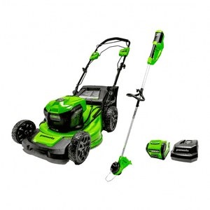 Greenworks 40V 20-Inch SP Tondeuse à gazon + 12-Inch Câlin à cordes, 5.0 AH Batterie et chargeur inclus