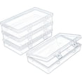 thumbnail image 1 of Rectangular Clear Plastic Storage Containers Box with Hinged Lid for Beads and Other Small Craft Items, 1 of 6