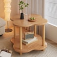 thumbnail image 2 of Beige Wooden Side Table 53X40X40Cm Small End Table With Storage Shelf Living Room Coffee Table Nightstand For Bedroom Sofa Balcony Compact Furniture With Open Shelf Design Modern Home Deco, 2 of 6