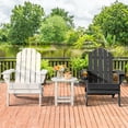 thumbnail image 3 of Gymax Lot de 4 Chaises Adirondack Pliantes pour Patio, Résistantes aux Intempéries, avec Porte-Gobelet, Cour Arrière, Noir, 3 of 8