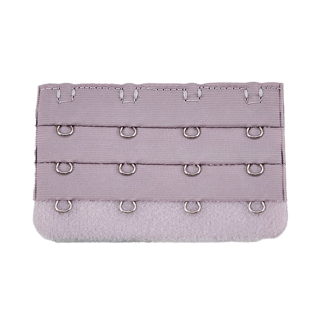 Baohd Extension Strap Bra Extenders Buckle 4 Hook Breathable Practical Accessories Adjustable Replacement 3 Rows Underwear gray purple