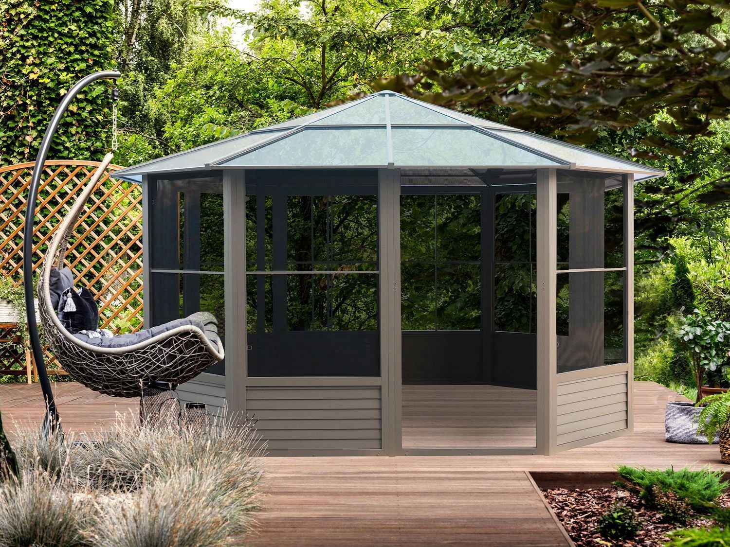 Gazebo Penguin Florence Solarium 12 ft. x 12 ft. in Sand