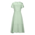 thumbnail image 4 of WTXUE Robe à Paillettes pour Femmes, Robe Longue Maxi à Encolure Ronde en Mousseline Patchwork à Imprimé à Paillettes pour Femmes, Robes Petite pour Femmes, Robe Verte, 2# Vert P, 4 of 5