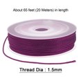 thumbnail image 2 of Unique Bargains Twisted Nylon Twine Thread Beading Cord 1.5mm 20M/65 Feet Extra Strong Braided Nylon String, Dark Magenta, 2 of 6