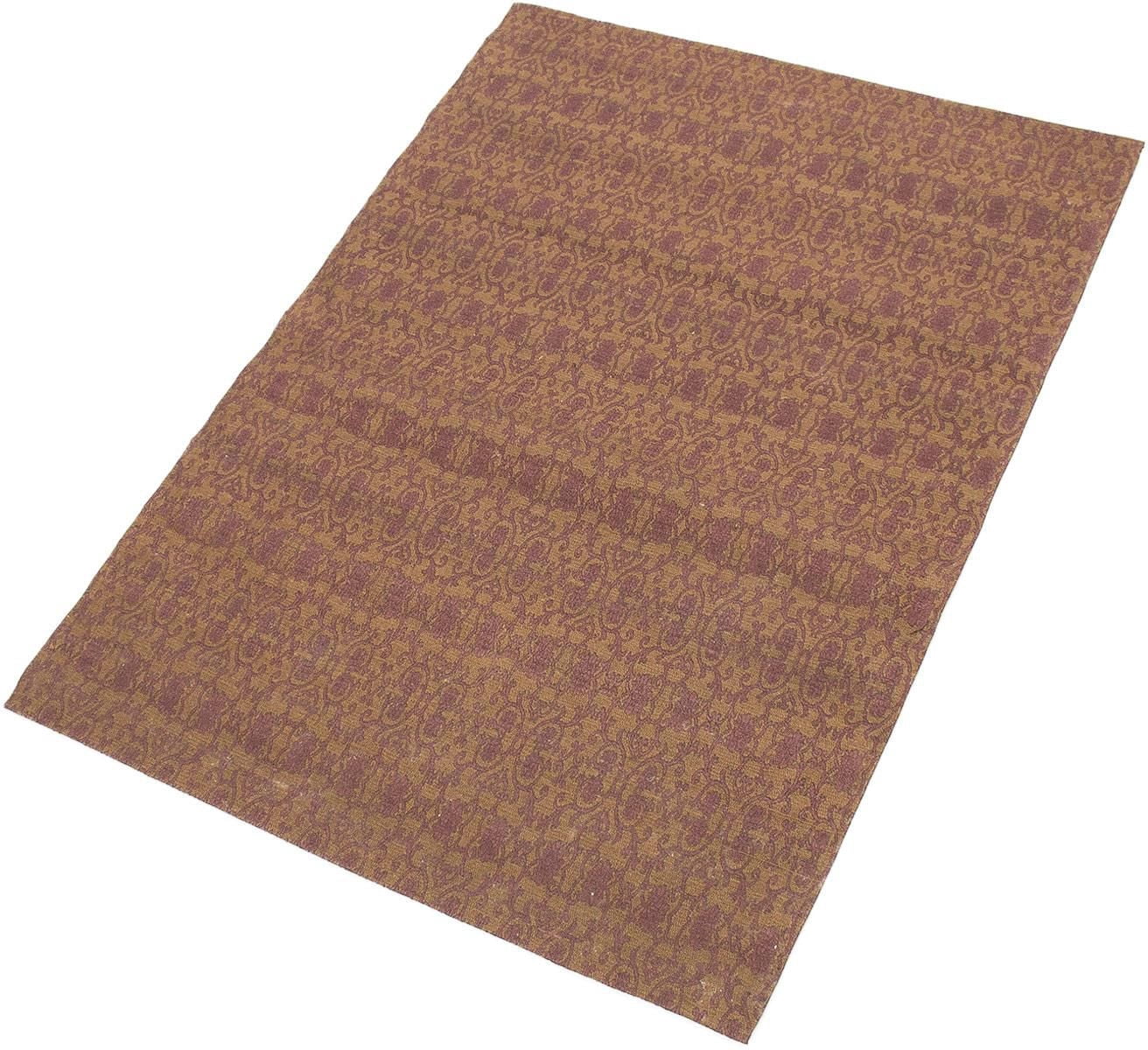 ECARPETGALLERY 4'9" x 6'7" Transitional Collage Handmade Area Rug for Living Room, Dining Room and Bedroom in Brown