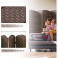 thumbnail image 4 of FDW Room Divider Folding Privacy Divider 6 Ft Indoor Wall Divider Portable Partition Wood Screen, Brown (4 Panel), 4 of 8