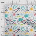 thumbnail image 2 of oneOone Rayon White Fabric Ocean Life Craft Projects Decor Fabric Printed By The Yard 56 Inch Wide, 2 of 5