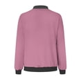 thumbnail image 4 of Womens Fashion Jacket Casual Stand Collar Zip Up Lightweight Coat Fall Color Block Jackets with Pockets Pink XXL, 4 of 5