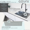 thumbnail image 3 of Azuni Undermount 25" Stainless Steel Single Bowl Workstation Kitchen Sink with 4 accs C126L, 3 of 14