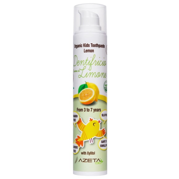 Organic Toothpaste Lemon 3-7 yr airless - AZETAbio - Baby Line - 50 ml