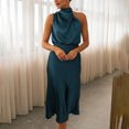 thumbnail image 1 of EGNMCR Robes de Fête pour Femmes Mode Femmes Été Décontracté Col Rond Uni Sans Manches Gilet Robe Longue, 1 of 7