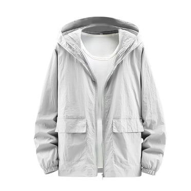 LOVZFMLL Jackets for Men's Sun Protection Clothing For Summer Outdoor Fishing Thin Style Sun Protection Clothing Solid Color Long Sleeved Hooded Casual Jacket/jacket