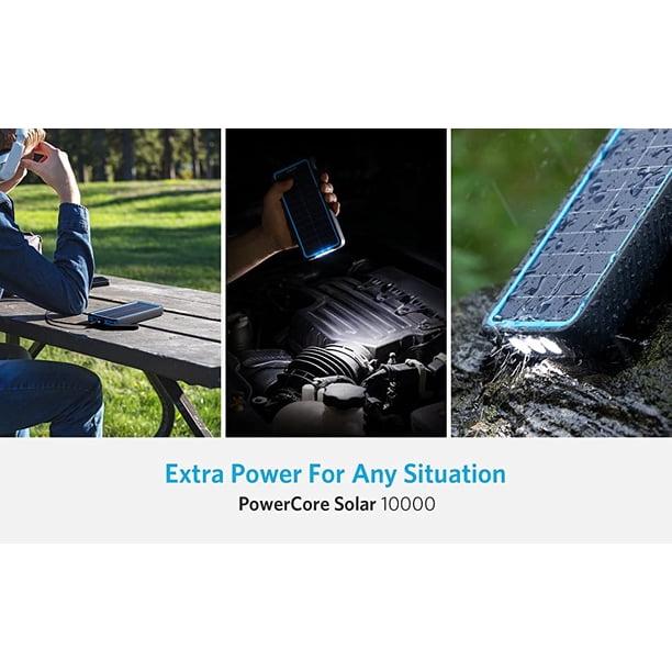 Anker PowerCore Solar 10000mAh Power Bank, 15W USB-C with Dual
