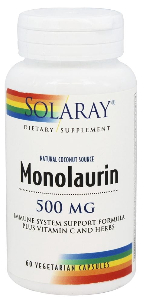 Solaray - Monolaurin Natural Coconut Source 500 mg. - 60 Vegetarian Capsules