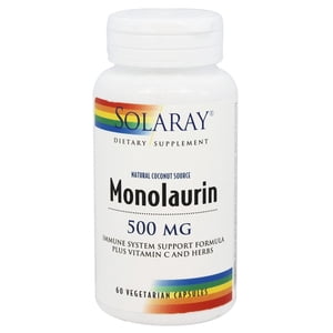 Solaray - Monolaurin Natural Coconut Source 500 mg. - 60 Vegetarian Capsules