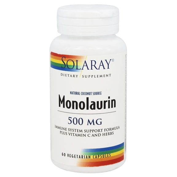 Solaray - Monolaurin Natural Coconut Source 500 mg. - 60 Vegetarian Capsules