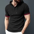 thumbnail image 2 of Birdeem Chemise pour Hommes, Manches Courtes, à Capuche, Décontractée, Sportive, 2 of 12
