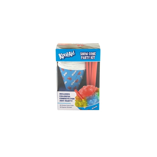 Kool-Aid Snow Cone Party Kit with Cups, Spoon Straws & Colourful Confetti