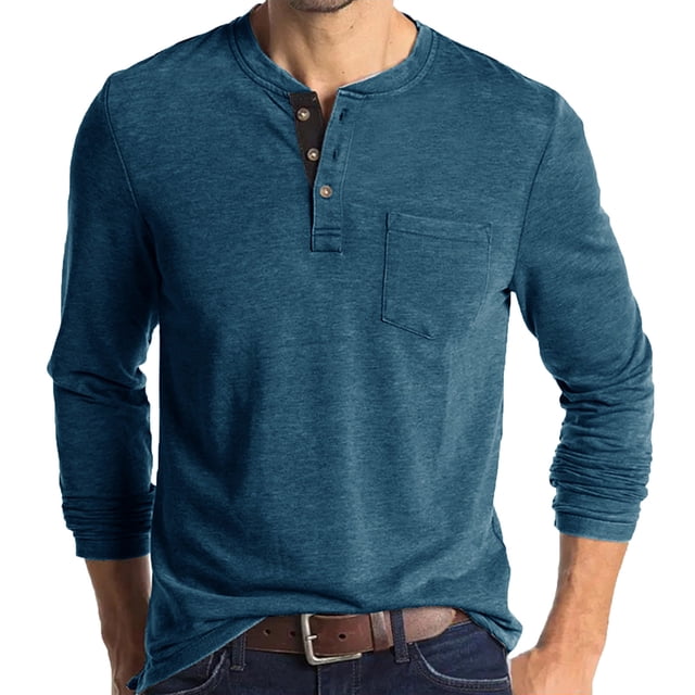 Yuyuzo Sweatshirts Doe Men Quart Bouton Col Rond Pull Ample Casual Confortable Simple Tops