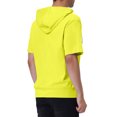 thumbnail image 3 of INSPIRE CHIC Men's Short Sleeve Hoodies Solid Color Zip Up Jackets with Hood M Bright Yellow, 3 of 7