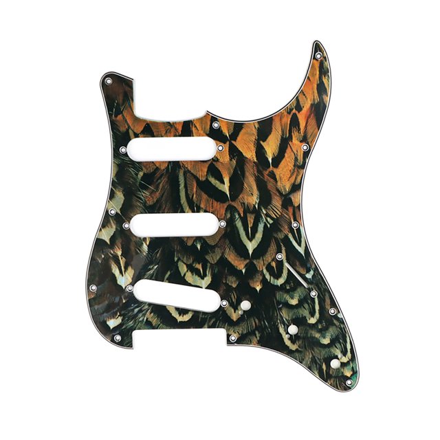 11 Hole Strat Guitar Pickguard SSS Scratch Plate for Stratocaster Style Guitar Leopard Stripe