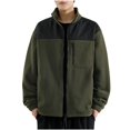 thumbnail image 2 of LOVZFMLL Jackets for Men's Fall And Winter Color Blocked Fleece Jacket Casual Cardigan Jacket, 2 of 9