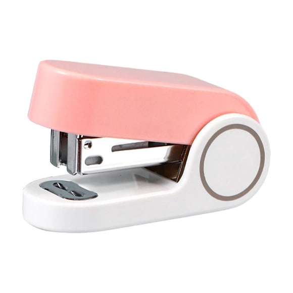 Pink Color Mini Stapler Compact Portable With Staples For Student Office Home School Craft Paper Fastening Up To 10 Sheets