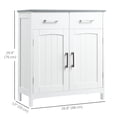 thumbnail image 3 of kleankin Freestanding Bathroom Cabinet with 2 Drawers Adjustable Shelf, 3 of 10