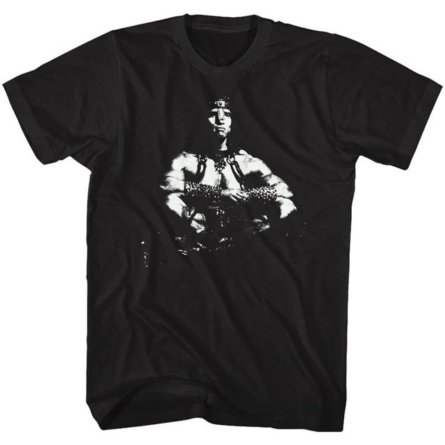 Conan T-Shirt Noir pour Adulte le Barbare Taureau Assis