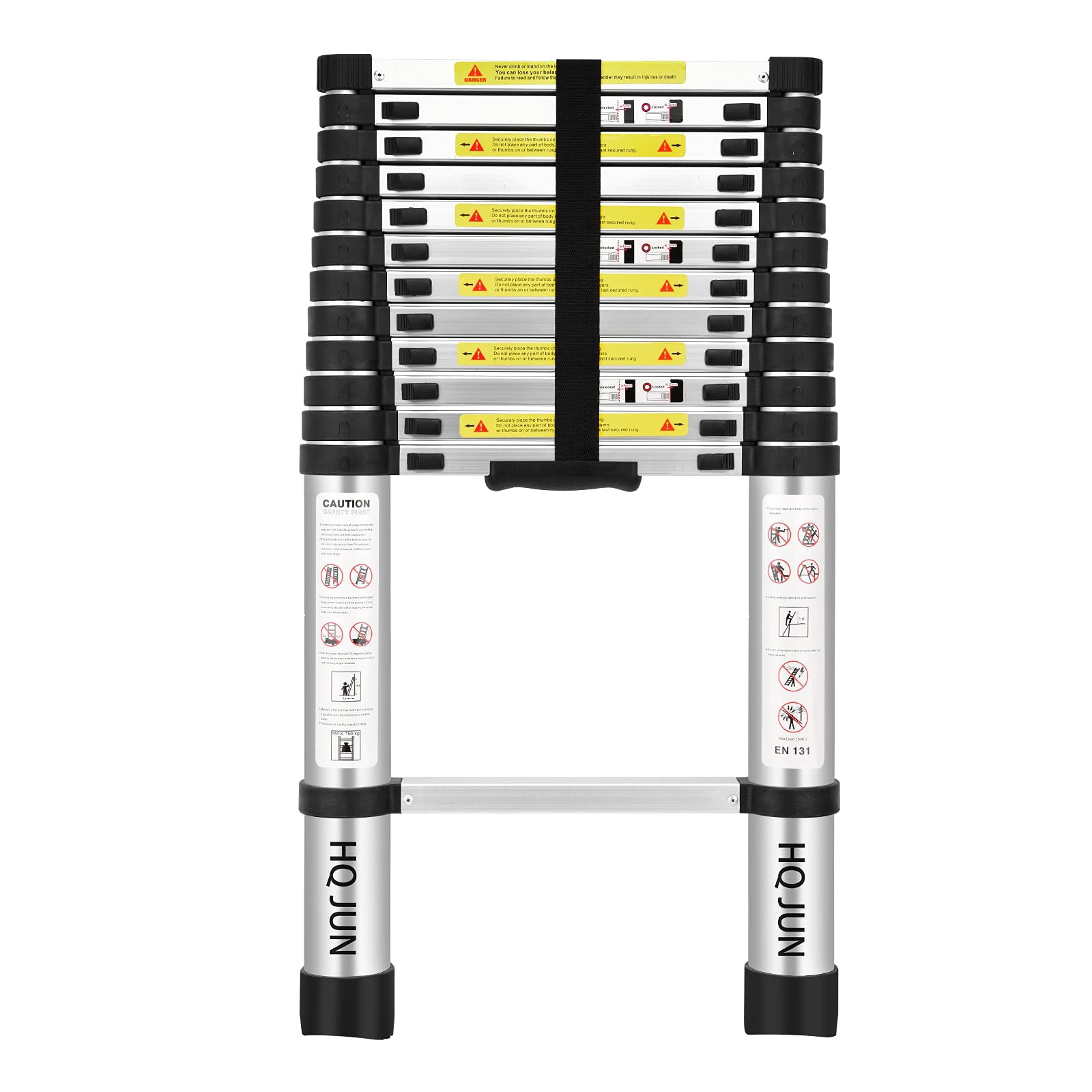 (12.5Ft/3.8M) Telescoping Ladders?EN131Standards Multi-Purpose Folding Aluminum Extension Ladder