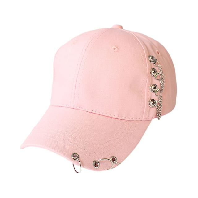 tredstone Breathable And Sweat Absorbing Cap For Outdoor Activities Hip Hop Cotton Ring Baseball Baseball Cap Chain Pink 1Set