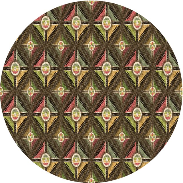 Ahgly Company Machine Washable Indoor Round Transitional Cinnamon Brown Area Rugs, 5' Round