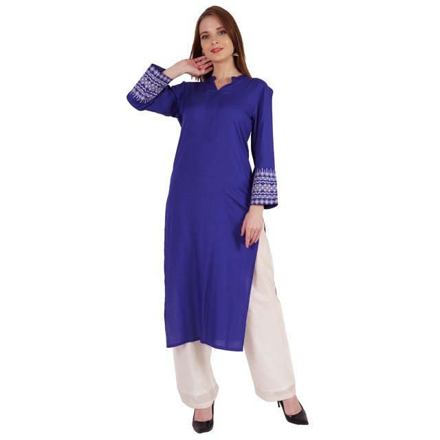 Phagun Kurta Longue de Soirée pour Femmes, Kurti Brodée de Designer, Tenue Ethnique, Kurta en Rayonne