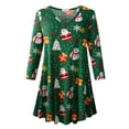 thumbnail image 5 of LARACE T-Shirts de Noël pour Femmes à Manches 3/4 pour Femmes Col Rond Crochet Amples Décontractés Chemises Blouses Hauts Flower45 1X, 5 of 5